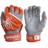 2022 Spiderz PRO Model Batting Gloves: Orange/White -Baseball Equipment Store 2022SpiderzPRO Orange White