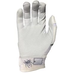 2023 Spiderz Pro Model Batting Gloves: White/Black/Silver -Baseball Equipment Store 2023SpiderzProModelBattingGloves White 2