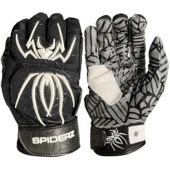 2023 Spiderz HYBRID Batting Gloves: Black/White