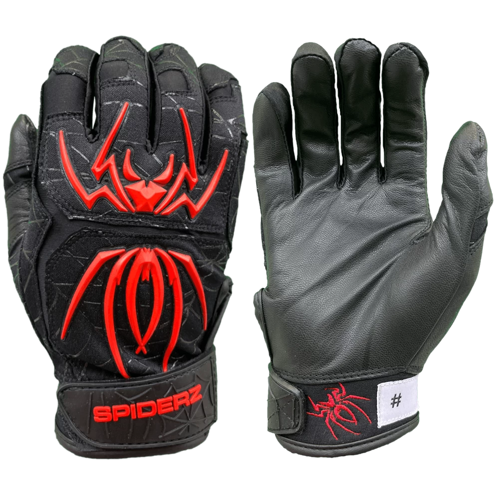 2022 Spiderz ENDITE Batting Gloves: Black And Red 3 2022 Spiderz ENDITE Batting Gloves: Black And Red