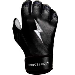 Bruce Bolt PREMIUM PRO Chrome Series Short Cuff Batting Gloves: Black -Baseball Equipment Store BB SC CHRB4