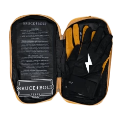 Bruce Bolt PREMIUM PRO Long Cuff Batting Gloves: Black -Baseball Equipment Store LC BLKG BAG2