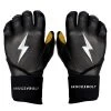 Bruce Bolt PREMIUM PRO Long Cuff Batting Gloves: Black 1 Bruce Bolt PREMIUM PRO Long Cuff Batting Gloves: Black -Baseball Equipment Store LC BLKG HERO