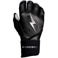 Bruce Bolt PREMIUM PRO Chrome Series Long Cuff Batting Gloves: Black -Baseball Equipment Store LC CHRB RIGHT