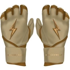 Bruce Bolt PREMIUM PRO Gold Series Batting Gloves: Long Cuff