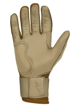 Bruce Bolt PREMIUM PRO Gold Series Batting Gloves: Long Cuff -Baseball Equipment Store LC GLD PALM