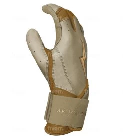 Bruce Bolt PREMIUM PRO Gold Series Batting Gloves: Long Cuff -Baseball Equipment Store LC GLD SIDE