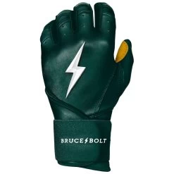 Bruce Bolt PREMIUM PRO Long Cuff Batting Gloves: Green -Baseball Equipment Store LC GRNG LEFT