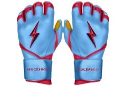 Bruce Bolt PREMIUM PRO BADER Series Long Cuff Batting Gloves: Baby Blue