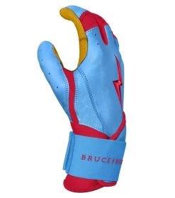 Bruce Bolt PREMIUM PRO BADER Series Long Cuff Batting Gloves: Baby Blue 13 Bruce Bolt PREMIUM PRO BADER Series Long Cuff Batting Gloves: Baby Blue -Baseball Equipment Store LC HBB SIDE
