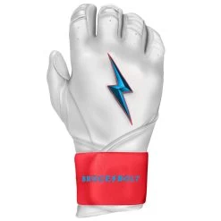 Bruce Bolt PREMIUM PRO BRINSON Series Long Cuff Batting Gloves: White -Baseball Equipment Store LC LBW RIGHT