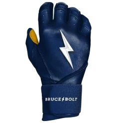 Bruce Bolt PREMIUM PRO Long Cuff Batting Gloves: Navy -Baseball Equipment Store LC NVYG RIGHT