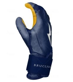 Bruce Bolt PREMIUM PRO Long Cuff Batting Gloves: Navy -Baseball Equipment Store LC NVYG SIDE