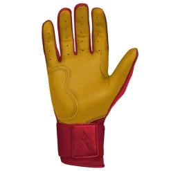 Bruce Bolt PREMIUM PRO Long Cuff Batting Gloves: Red -Baseball Equipment Store LC REDG PALM