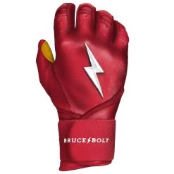 Bruce Bolt PREMIUM PRO Long Cuff Batting Gloves: Red -Baseball Equipment Store LC REDG RIGHT