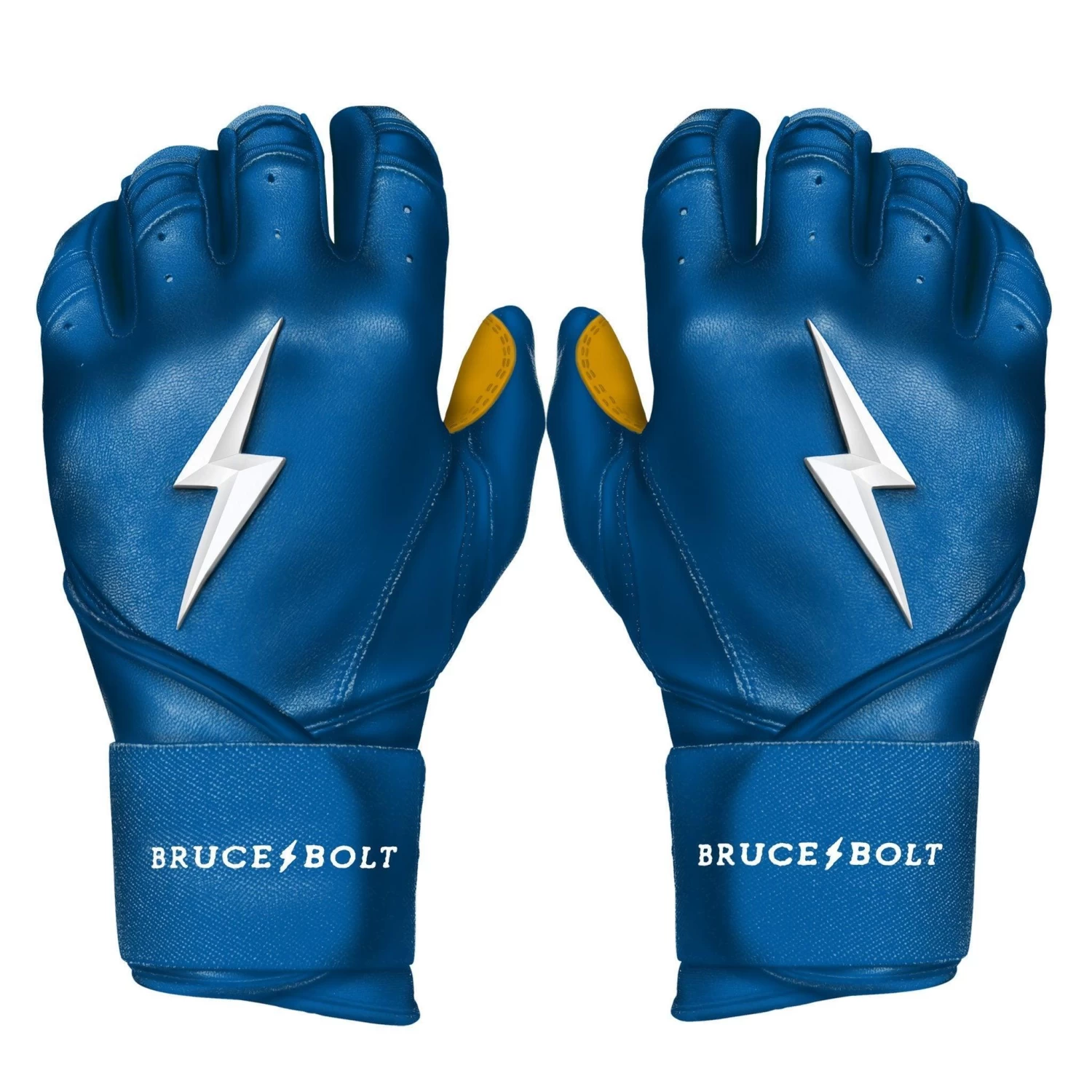 Bruce Bolt PREMIUM PRO Long Cuff Batting Gloves: Royal 3 Bruce Bolt PREMIUM PRO Long Cuff Batting Gloves: Royal
