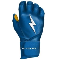 Bruce Bolt PREMIUM PRO Long Cuff Batting Gloves: Royal 12 Bruce Bolt PREMIUM PRO Long Cuff Batting Gloves: Royal -Baseball Equipment Store LC ROYG RIGHT