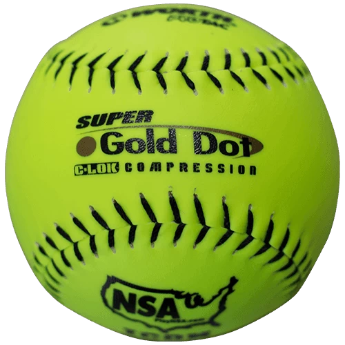 Worth 12" Super Gold Dot NSA Slowpitch Softballs 44/400 (Dozen): NI12SY 3 Worth 12" Super Gold Dot NSA Slowpitch Softballs 44/400 (Dozen): NI12SY