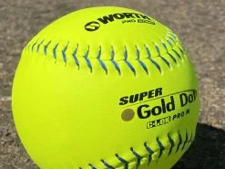Worth 12" Super Gold Dot PRO M USSSA Slowpitch Softballs (Dozen): UM12CY -Baseball Equipment Store PhotoMar11 121056PM