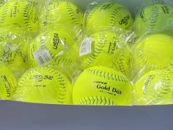 Worth 12" Super Gold Dot PRO M USSSA Slowpitch Softballs (Dozen): UM12CY -Baseball Equipment Store PhotoMar11 121104PM