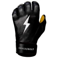 Bruce Bolt PREMIUM PRO Short Cuff Batting Gloves: Black 19 Bruce Bolt PREMIUM PRO Short Cuff Batting Gloves: Black -Baseball Equipment Store SC BLKG LEFT