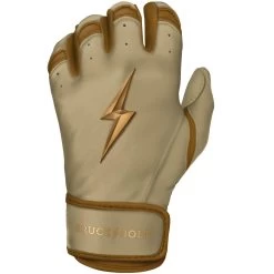 Bruce Bolt PREMIUM PRO Gold Series Batting Gloves: Short Cuff -Baseball Equipment Store SC GLD LEFT