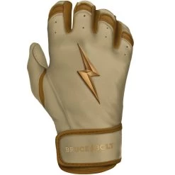 Bruce Bolt PREMIUM PRO Gold Series Batting Gloves: Short Cuff -Baseball Equipment Store SC GLD RIGHT