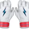 Bruce Bolt PREMIUM PRO BRINSON Series Short Cuff Batting Gloves: White -Baseball Equipment Store SC LBW HERO