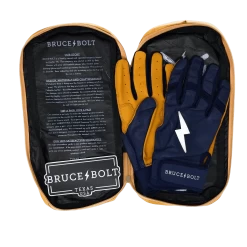Bruce Bolt PREMIUM PRO Short Cuff Batting Gloves: Navy 17 Bruce Bolt PREMIUM PRO Short Cuff Batting Gloves: Navy -Baseball Equipment Store SC NVYG BAG2
