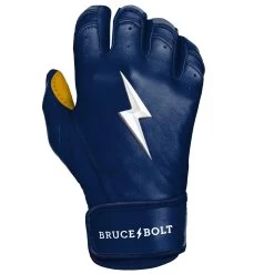 Bruce Bolt PREMIUM PRO Short Cuff Batting Gloves: Navy 21 Bruce Bolt PREMIUM PRO Short Cuff Batting Gloves: Navy -Baseball Equipment Store SC NVYG RIGHT