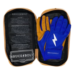 Bruce Bolt PREMIUM PRO Short Cuff Batting Gloves: Royal -Baseball Equipment Store SC ROYG BAG2