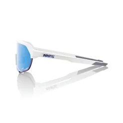 100% S2 Sunglasses Matte White - HiPER Blue Multilayer Mirror Lens -Baseball Equipment Store SP21 S2 60006 00006 PROFILE