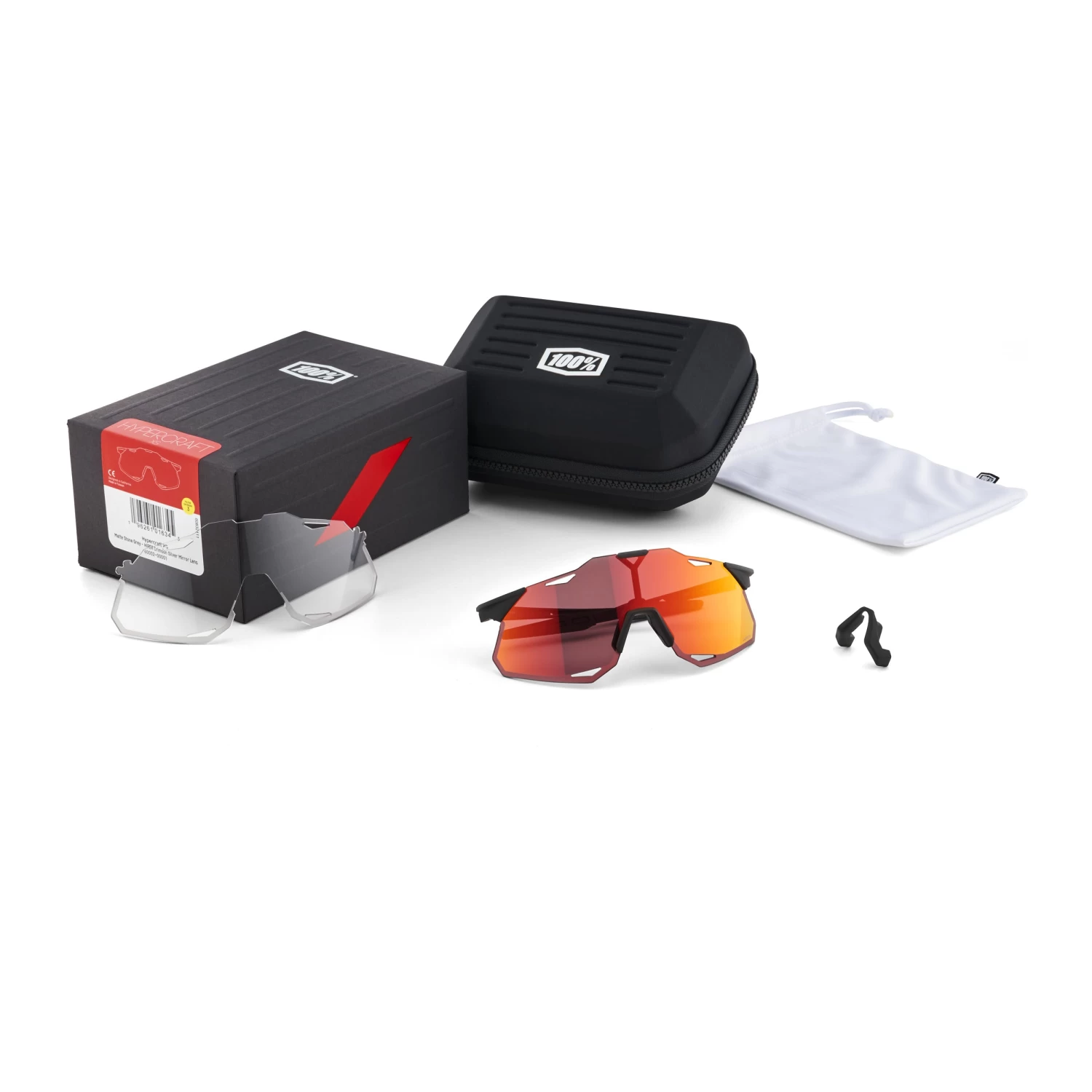 100% HYPERCRAFT XS (Youth) Sunglasses Soft Tact Black - HiPER Red Multilayer Mirror Lens 4 100% HYPERCRAFT XS (Youth) Sunglasses Soft Tact Black - HiPER Red Multilayer Mirror Lens - Image 2
