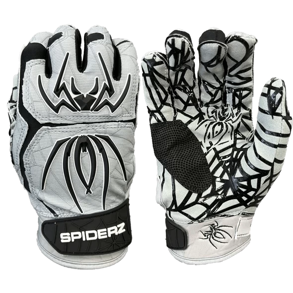 2023 Spiderz HYBRID Batting Gloves: Silver/Black 3 2023 Spiderz HYBRID Batting Gloves: Silver/Black