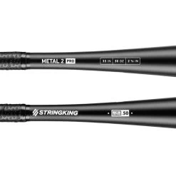 2022 StringKing Metal 2 PRO (-3) BBCOR Baseball Bat -Baseball Equipment Store StringKing Metal 2 Pro BBCOR 33 Inch 30 Ounce Baseball Bat Close Up base 2x