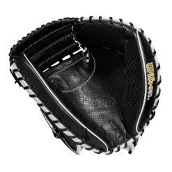 2023 Wilson A2000 M1DSS 33.5" Baseball Catcher's Mitt: WBW100995335 -Baseball Equipment Store WBW100995 1 A2000 C M1DSC 335 BlackSS BlackDimple White WilsonGold