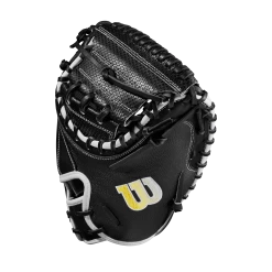 2023 Wilson A2000 M1DSS 33.5" Baseball Catcher's Mitt: WBW100995335 -Baseball Equipment Store WBW100995 2 A2000 C M1DSC 335 BlackSS BlackDimple White WilsonGold