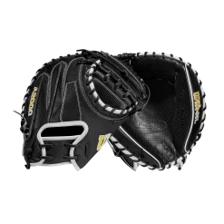 2023 Wilson A2000 M1DSS 33.5" Baseball Catcher's Mitt: WBW100995335 -Baseball Equipment Store WBW100995 8 A2000 C M1DSC 335 BlackSS BlackDimple White WilsonGold