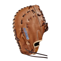 2023 Wilson A2000 AC4 12.5" Fastpitch First Base Mitt: WBW101017125 -Baseball Equipment Store WBW101017 3 A2000 FP Amanda Chidester GM FP1620 125 SaddleTan Blonde Blue
