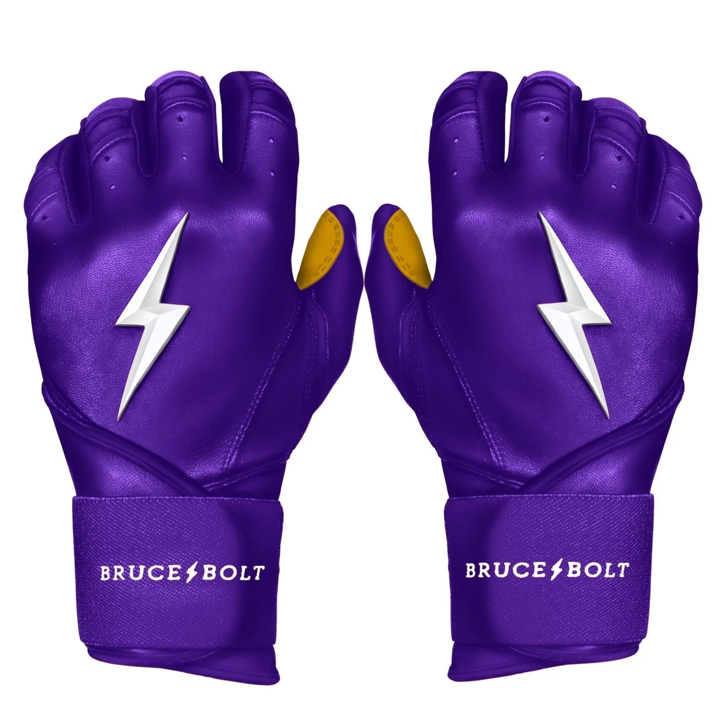 Bruce Bolt PREMIUM PRO Long Cuff Batting Gloves: Purple 3 Bruce Bolt PREMIUM PRO Long Cuff Batting Gloves: Purple