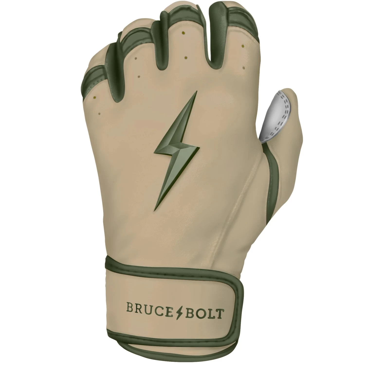 Bruce Bolt Premium Pro Military Series Short Cuff Batting Gloves: Beige 6 Bruce Bolt Premium Pro Military Series Short Cuff Batting Gloves: Beige - Image 4
