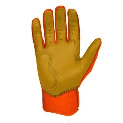 Bruce Bolt PREMIUM PRO Short Cuff Batting Gloves: Orange -Baseball Equipment Store premium pro short cuff batting gloves orange brucebolt 164912