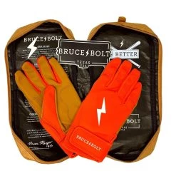 Bruce Bolt PREMIUM PRO Short Cuff Batting Gloves: Orange -Baseball Equipment Store premium pro short cuff batting gloves orange brucebolt 666699