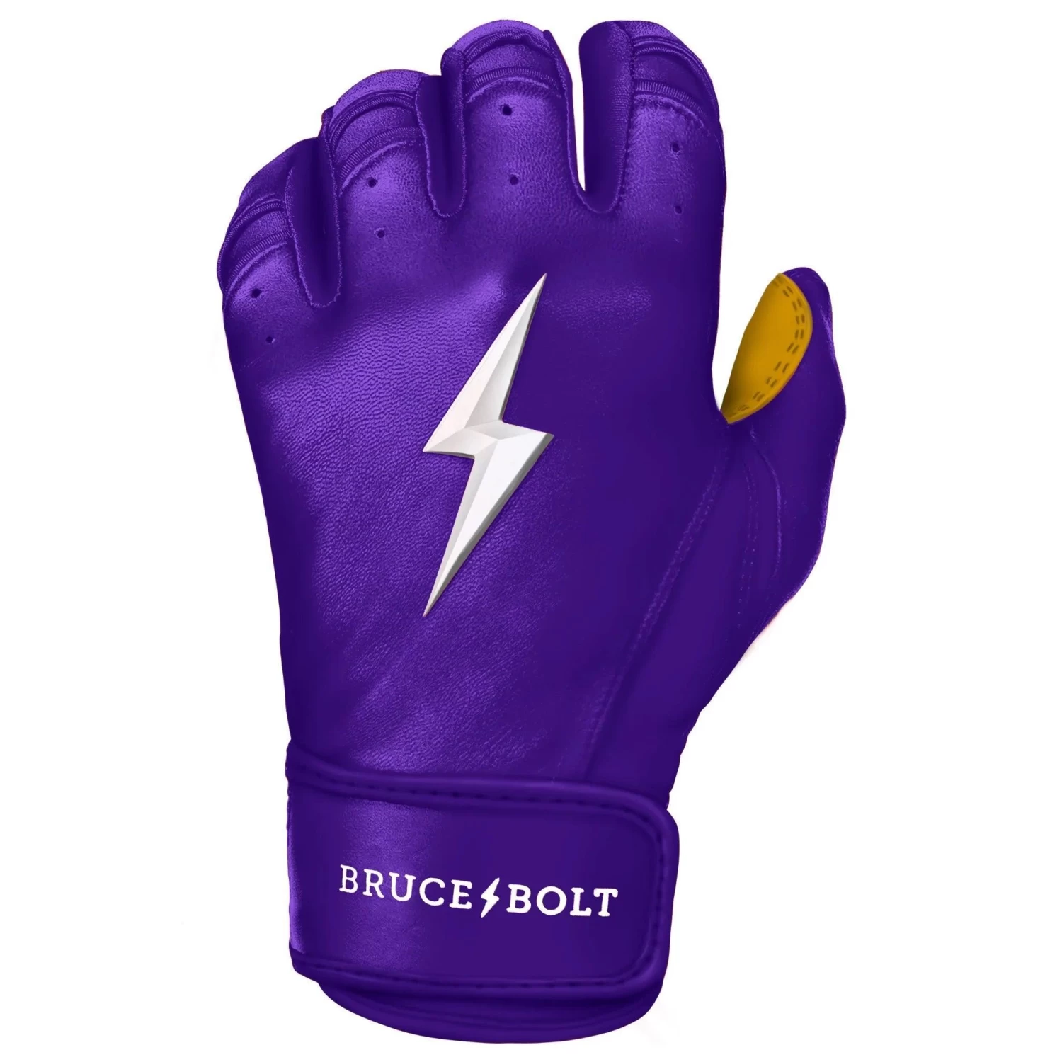 Bruce Bolt PREMIUM PRO Short Cuff Batting Gloves: Purple 5 Bruce Bolt PREMIUM PRO Short Cuff Batting Gloves: Purple - Image 3