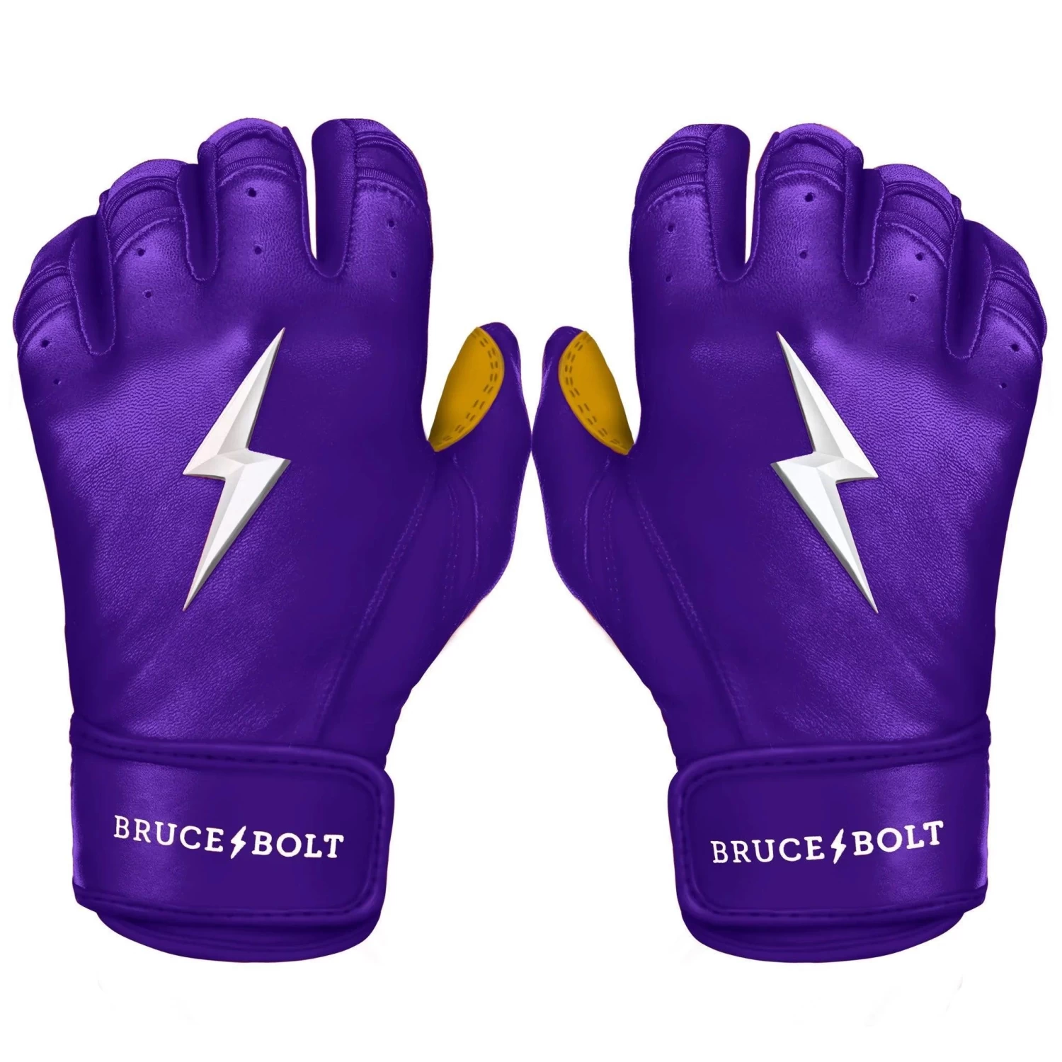 Bruce Bolt PREMIUM PRO Short Cuff Batting Gloves: Purple 3 Bruce Bolt PREMIUM PRO Short Cuff Batting Gloves: Purple